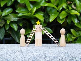 Reaching star goal success with team collaboration ladders © MadameMoustache