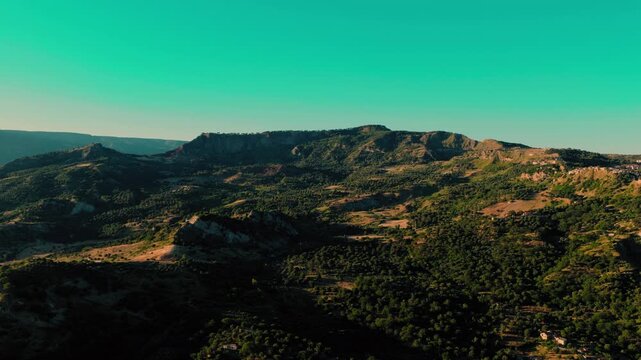 Infinite hills of Calabria in autumn aerial view