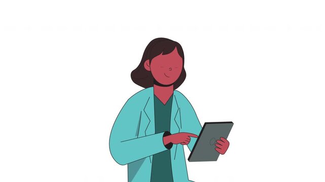 Female doctor using a digital tablet