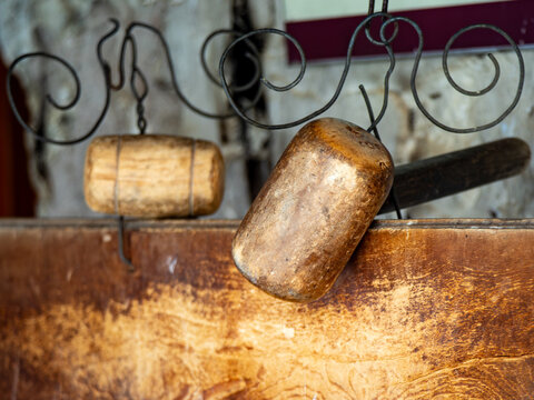 A Semantron percussion instrument at Molivtokepastou monastery, Greece