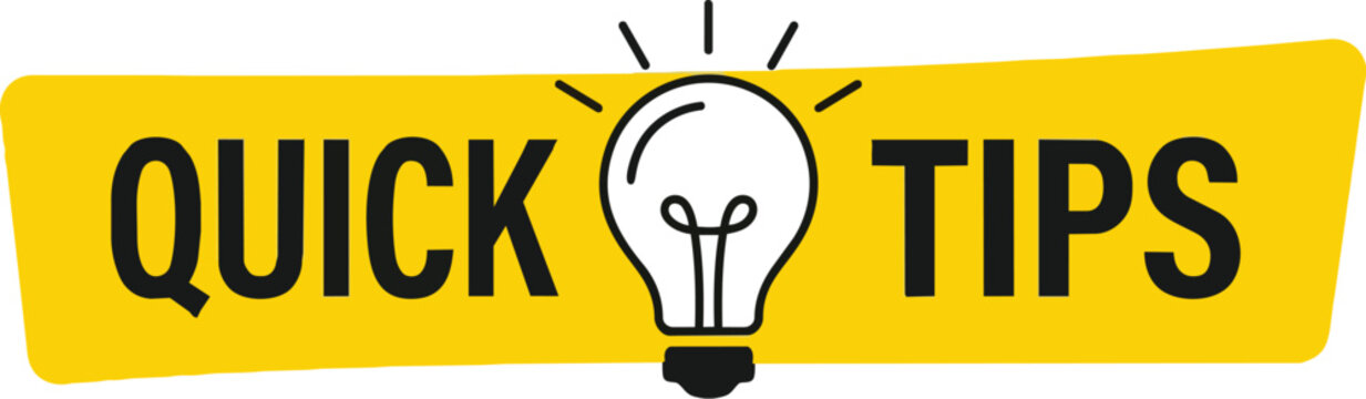 Quick Tips Lightbulb Graphic Design Vector Illustration