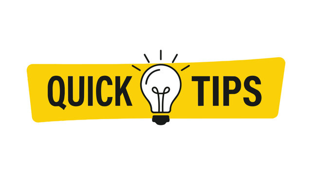 Quick Tips Lightbulb Graphic Design Vector Illustration