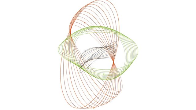Orange and Green Elliptical Linear Mesh Loop