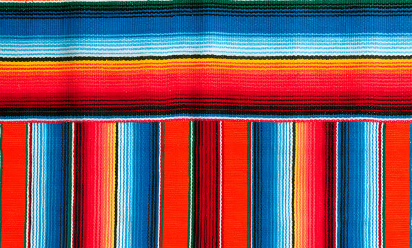 A Cinco de Mayo themed image was created using a Mexican blanket stripe or poncho serape background.