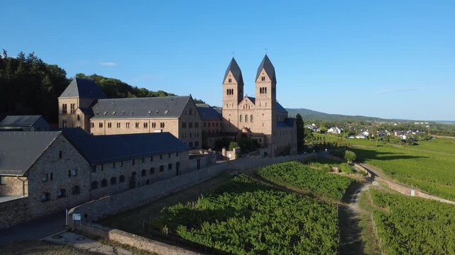 St. Hildegard Abbey and Vineyards in Summer Sunlight