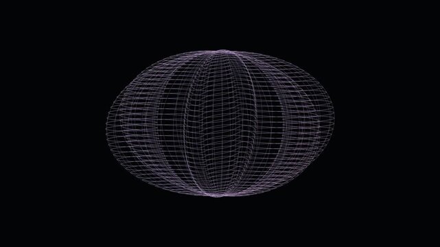 Pulsing Ellipsoid Wireframe Grid Structure