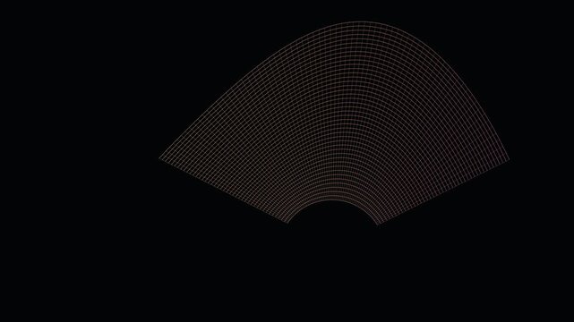 Rhythmic Fan Shaped Wireframe Mesh Motion