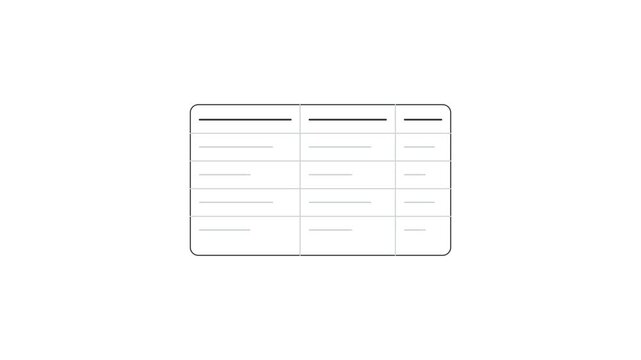 Three Column Spreadsheet Grid Interface Motion