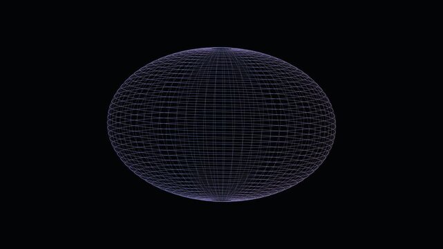Glowing Violet Elliptical Wireframe Structure