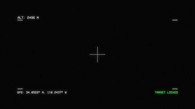 4K Military Drone HUD Satellite Camera Viewfinder Overlay