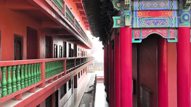 Xian Tong Temple architecture. Also known as Xiangshan Temple, it was built during the Western Jin Dynasty. Located in Huai'an City, Anhui Province, China.