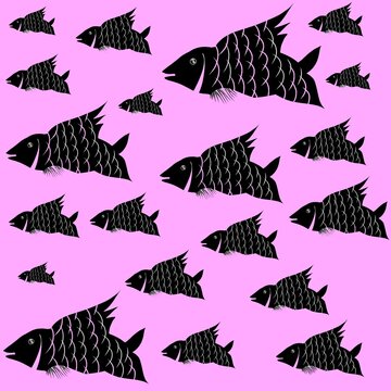 seamless pattern of fish