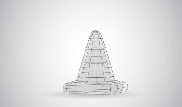 3D mesh object on a white background