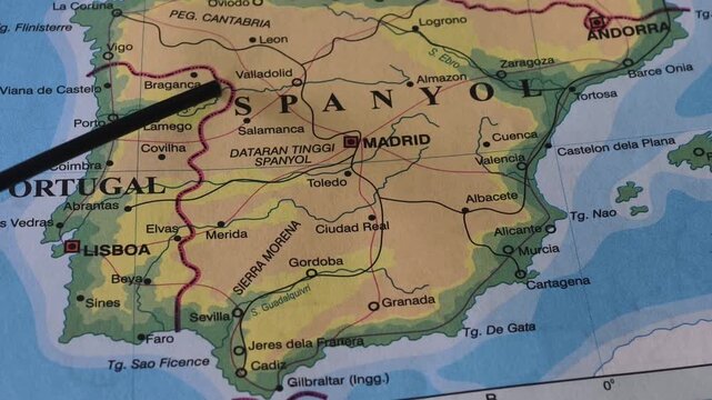 Map of Spain and the city of Madrid