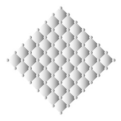 Obraz premium White quilted leather texture vector, elegant diamond pattern with buttons, luxury upholstery padding background for interior design and furniture