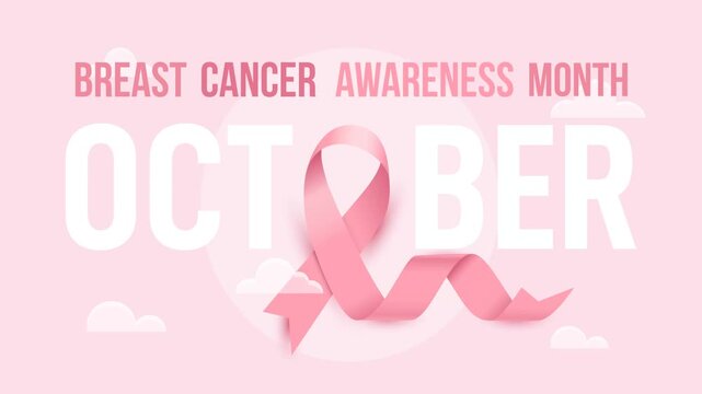 Breast Cancer Awareness Month October Pink Ribbon Animation