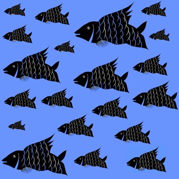 seamless pattern with fishes