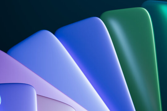 Abstract colorful digital composition with smooth curved shapes