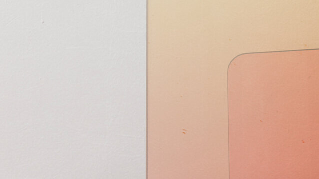 Minimalist wall with white and peach colors and rounded corner detail