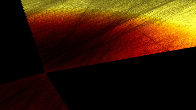 Abstract geometric digital art with textured red and yellow gradients