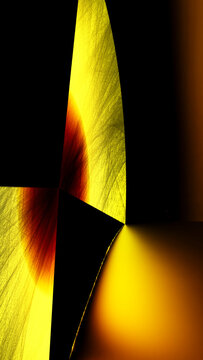 Abstract geometric shapes with yellow and Black gradient lighting