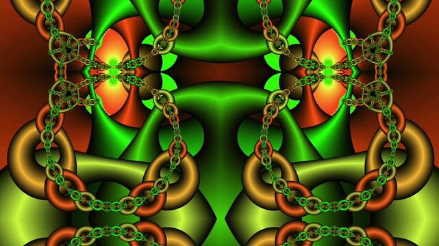 Digital artwork of abstract fractal chains 