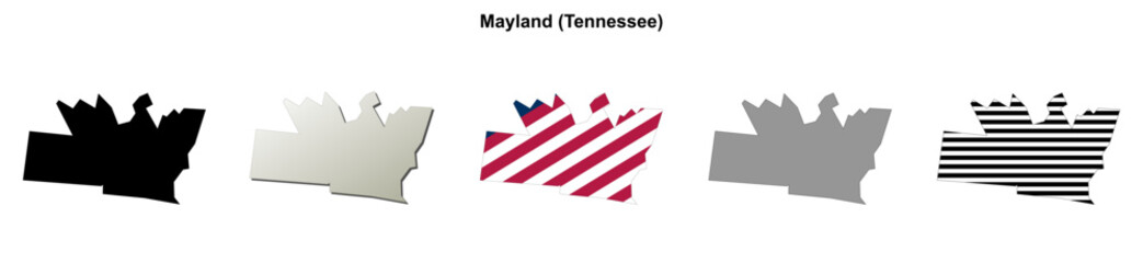 Fototapeta premium Mayland (Tennessee) blank outline map set