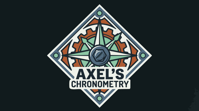 Axel's Chronometry Compass Logo Isolated Transparent Background