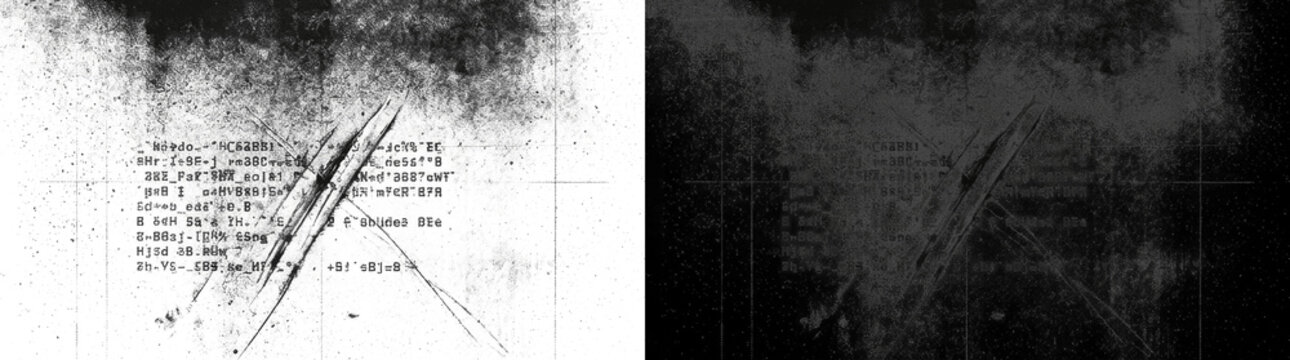 Distressed grunge texture with old typewriter font letters and ink scratches, vintage grainy paper overlay with noise effect for retro design, urban aesthetic background for print and digital art