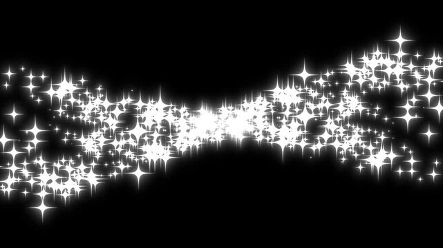 magical glowing star trail white glitter fairy dust sparkling particle animation luxury shimmer line twinkling doodle stars green screen background festive transition effect, seamless. 4k loop