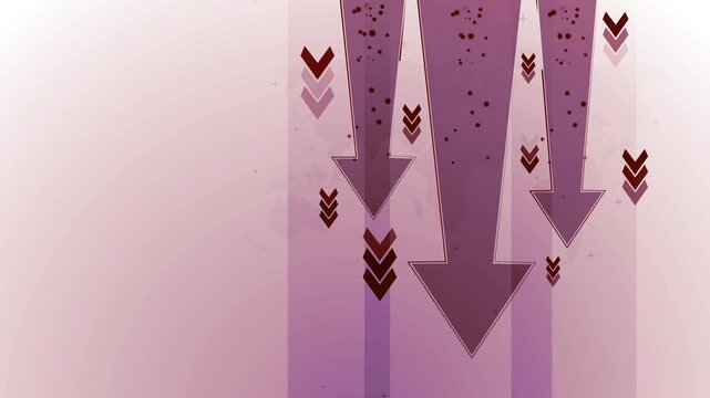 Abstract background with large downward arrows and small chevrons, showing decline falling trend or decrease animation