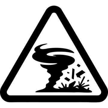 Vector silhouette of a storm/tornado warning sign
