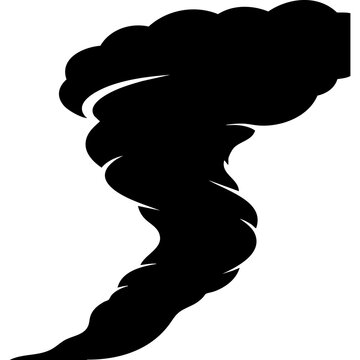 Vector silhouette of a major tornado vortex