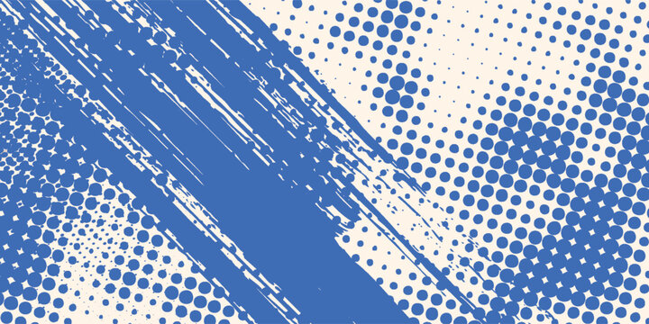 Blue Grunge Spiral Paint Stroke with Rough Damaged Edges