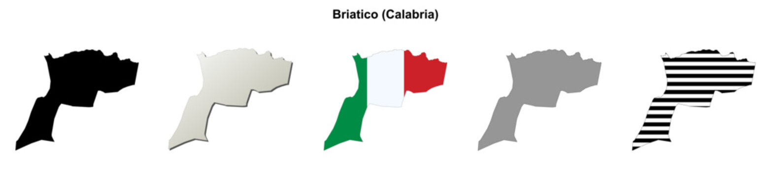 Briatico (Calabria) outline map set