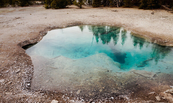 Turquoise Geothermal Hot Spring in Yellowstone National Park