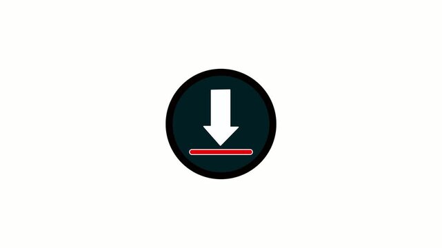 Upload arrow icon animation. Abstract beautiful download arrow icon. Download Arrow Down Flat Icon.