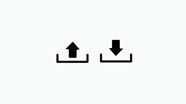 upload and download icons animation. Arrow up and down symbol for upload and download animation.4k