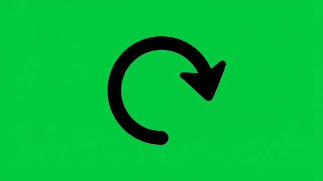 Black refresh reload arrow icon on green background