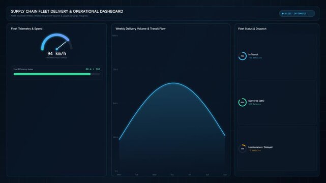 Digital Supply Chain Fleet Management Dashboard Display