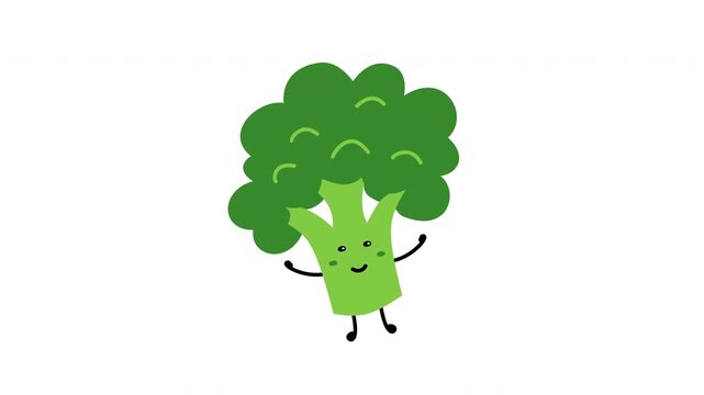cute broccoli character illustration