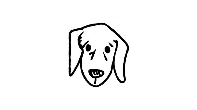 Animated doodle icon of a Dachshund dog face with long snout and floppy ears.