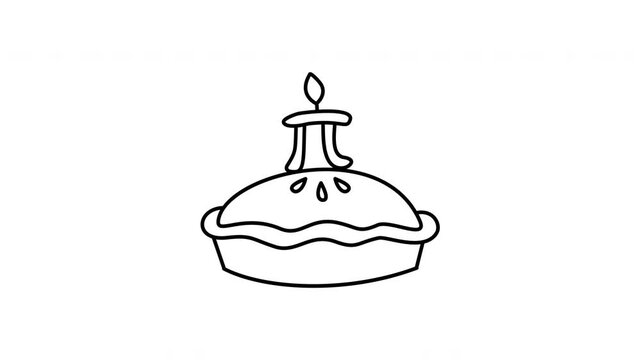 pi day pie with a candle outline