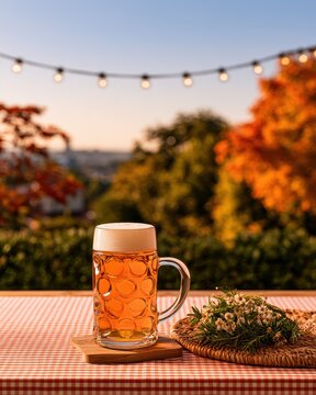 oktoberfest autumn beer with herbs