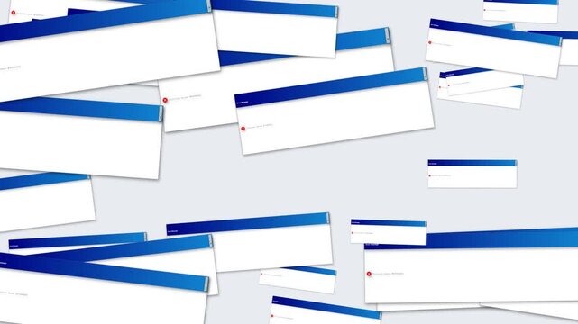 Pop-up error message windows floating and multiplying on screen digital chaos background, motion loop