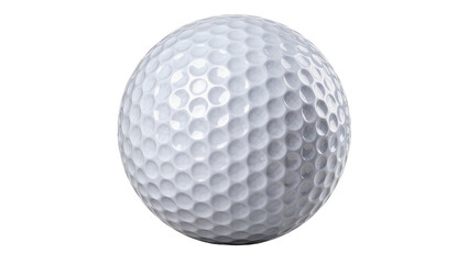 Fototapeta premium Dimpled white golf ball, isolated on transparent background