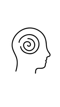 animation thoughts in head doodle style mental activity concept