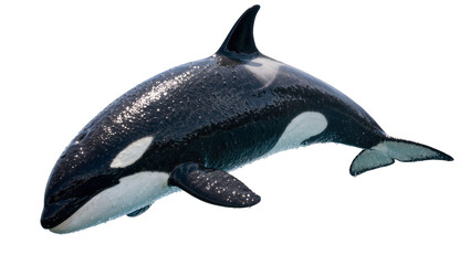 Orca whale with black and white markings, isolated on transparent background © Corotaev