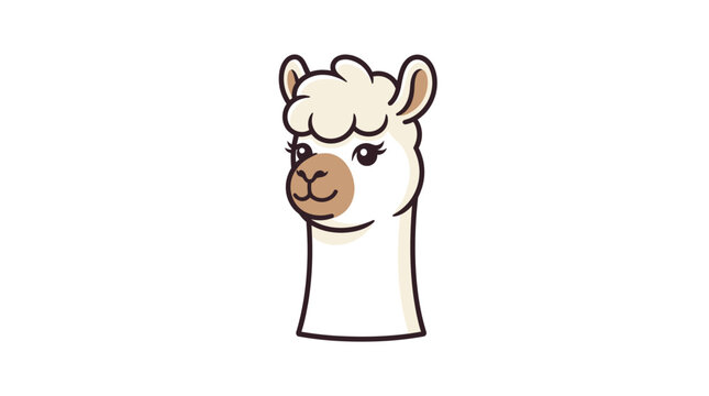 Alpaca head mascot vector illustration.