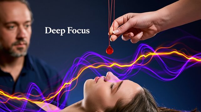 Deep focus concept with woman receiving energy